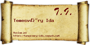 Temesváry Ida névjegykártya